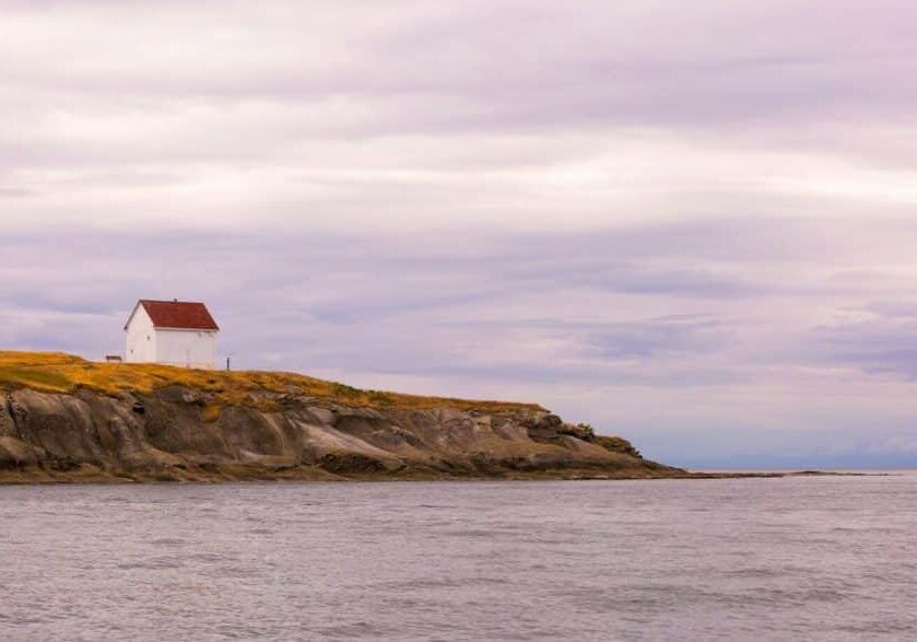 white and red wooden house near sea during daytime