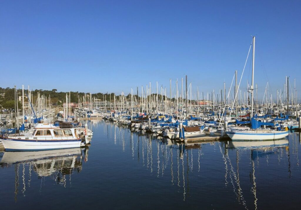 assorted-color yacht on body of water near dock under blue sky during daytime